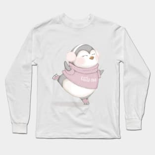 baby penguin skating Long Sleeve T-Shirt